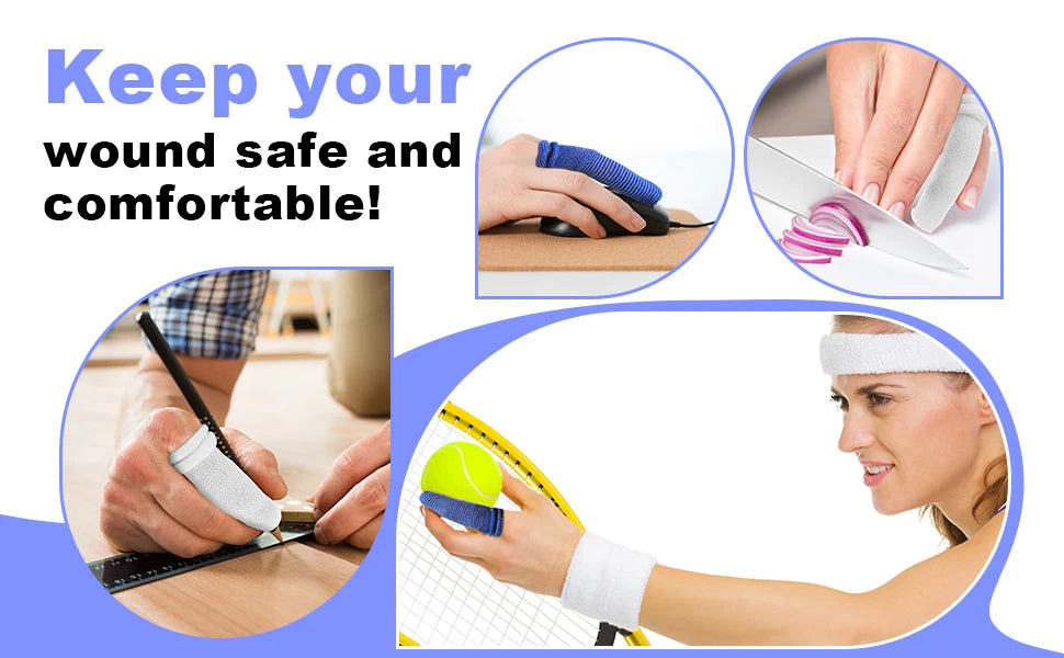 10Pcs Tubular Bandage Finger Roll Bandage Dressings Finger Bandage Tubular Finger Dressing Finger Cots Bandag for Finger Sprains