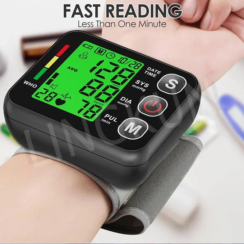 Electronic Bp Monitors High Accurate BP Monitors English Voice Wrist Blood Pressure Monitor Tonometer Digital Sphygmomanometer