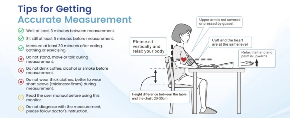 Sinocare Upper Arm Automatic Blood Pressure Monitor Portable Digital BP Sphygmomanometer Pressure Meter Tonometer