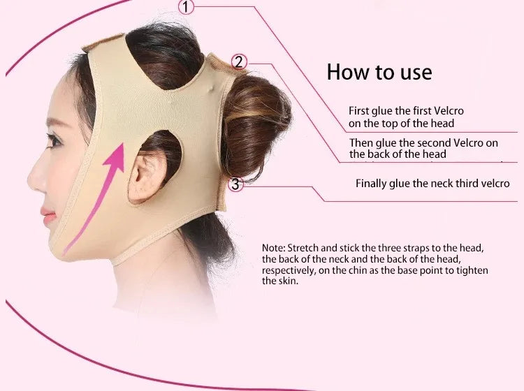 Elastic Face Slimming Bandage V Line Face Shaper Women Chin Cheek Lift Up Belt Facial Massager Strap Face Skin Care Tools Beauty