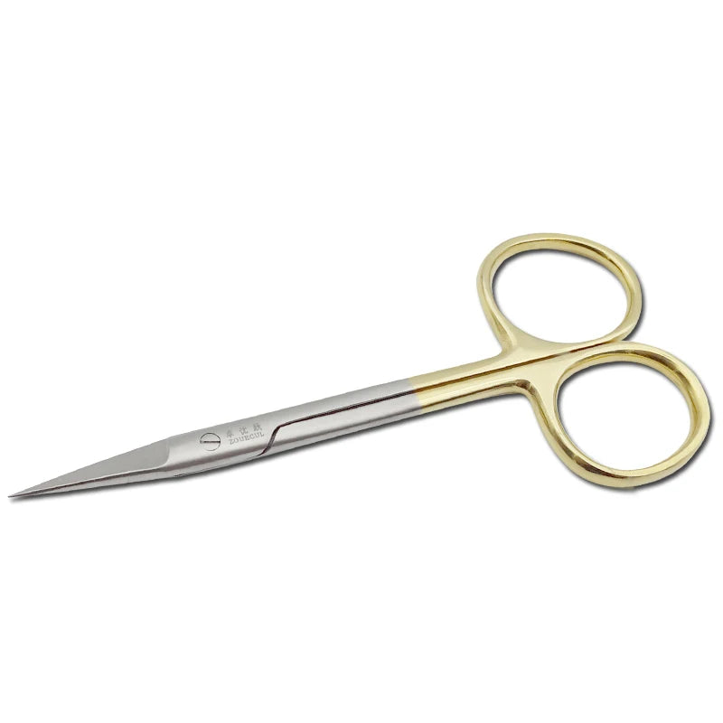 Stainless steel golden handle scissors, surgical scissors, medical ophthalmology