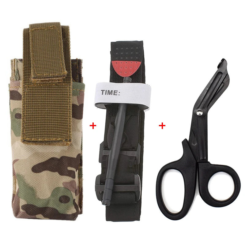 Tactical Medical Kit Molle Tourniquet Pouch with Tourniquet & Shears Outdoor Ifak Pouch Shears Pouch with Tourniquets Scissors