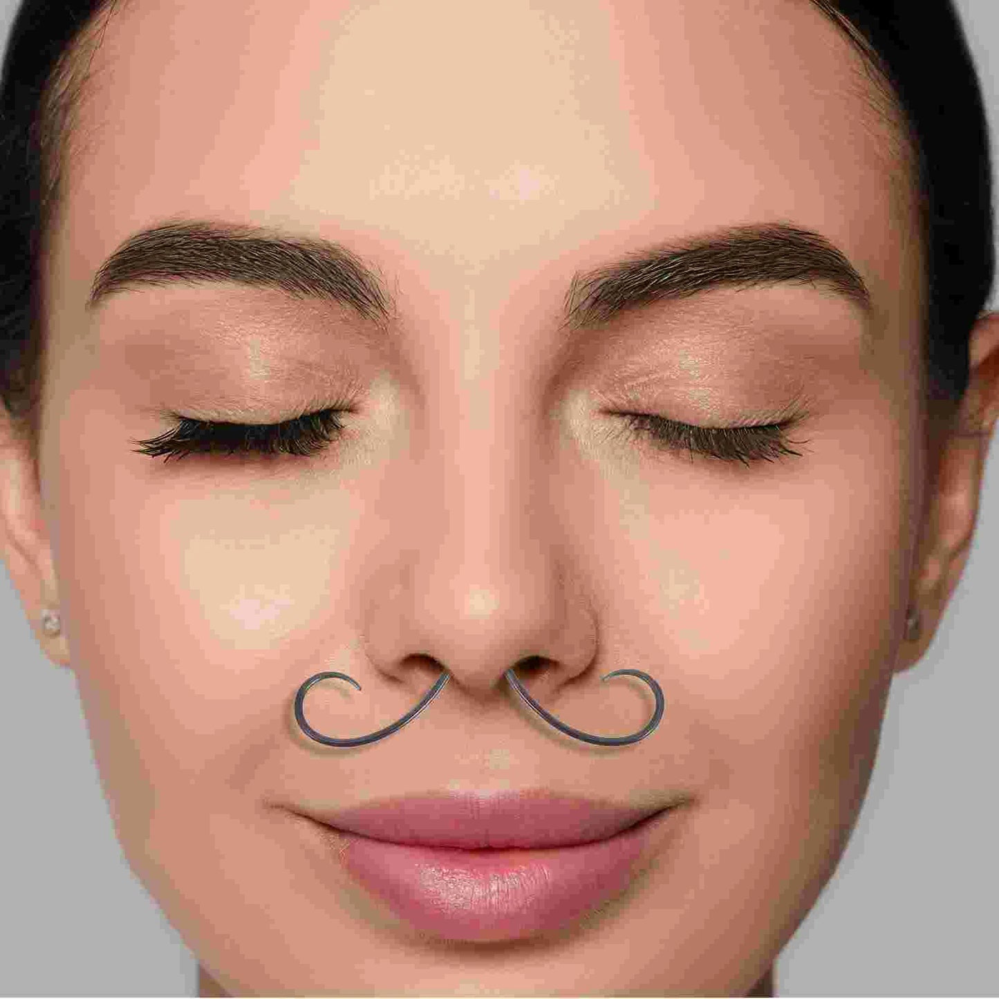 Hanger Coat Nasal Septum Miss Man Mens Rings Stud Earrings Mustache Nose Stainless Steel Piercings Jewelry