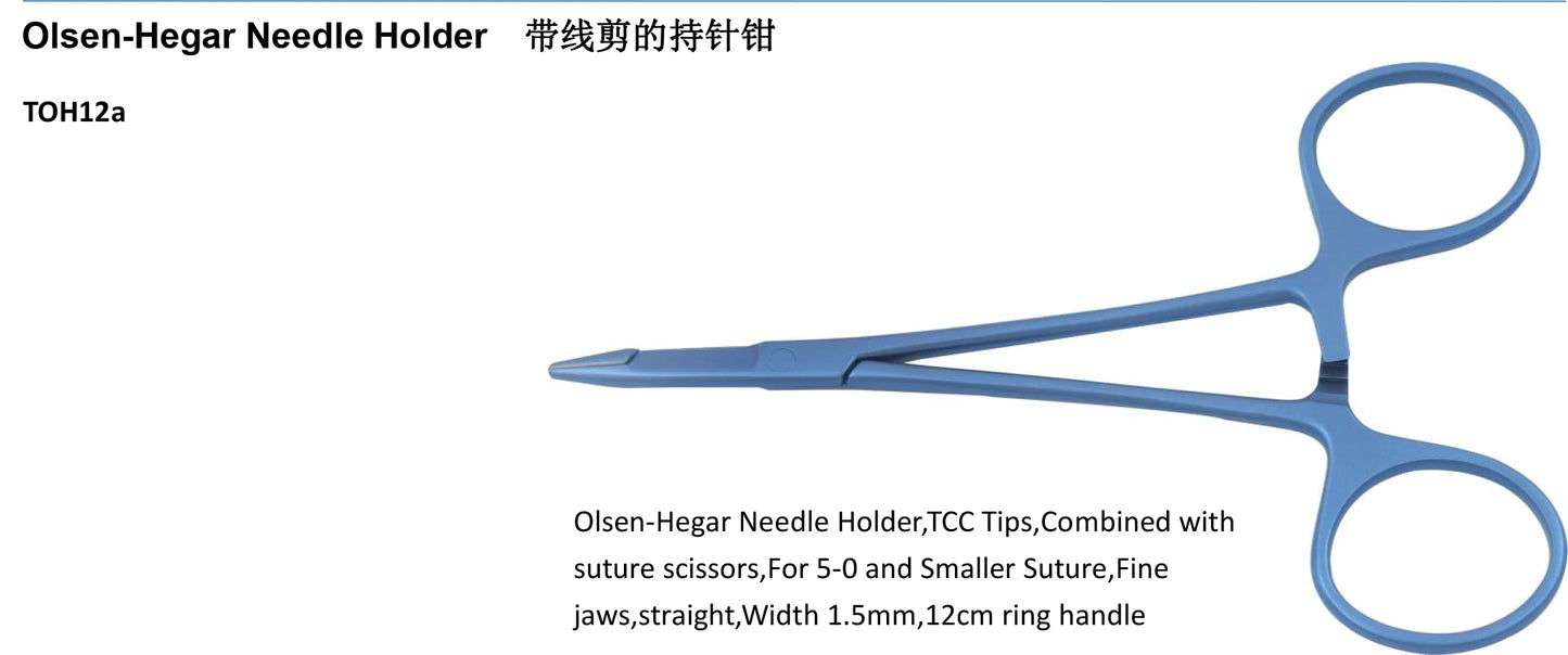 Surgical medical instruments olsen-hegar needle holder combined with suture scissors