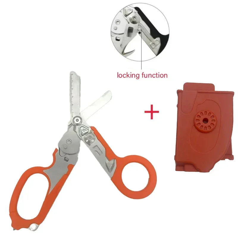 Emergency Medical Trauma Scissors Outdoor Camping Rescue Scissors Stainless Steel Multifunctional Folding Tactical Scissors