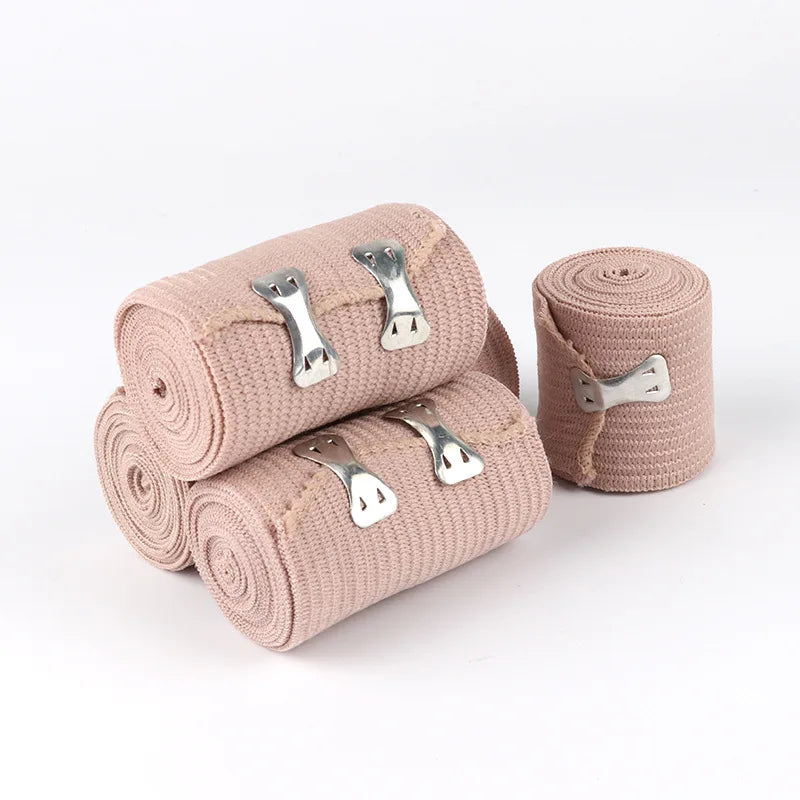 1pcs Elastic Bandage Wrap with Clips Wound Dressing Outdoor Sports Sprain Treatment Bandage Tape for First Aid Kits Protect