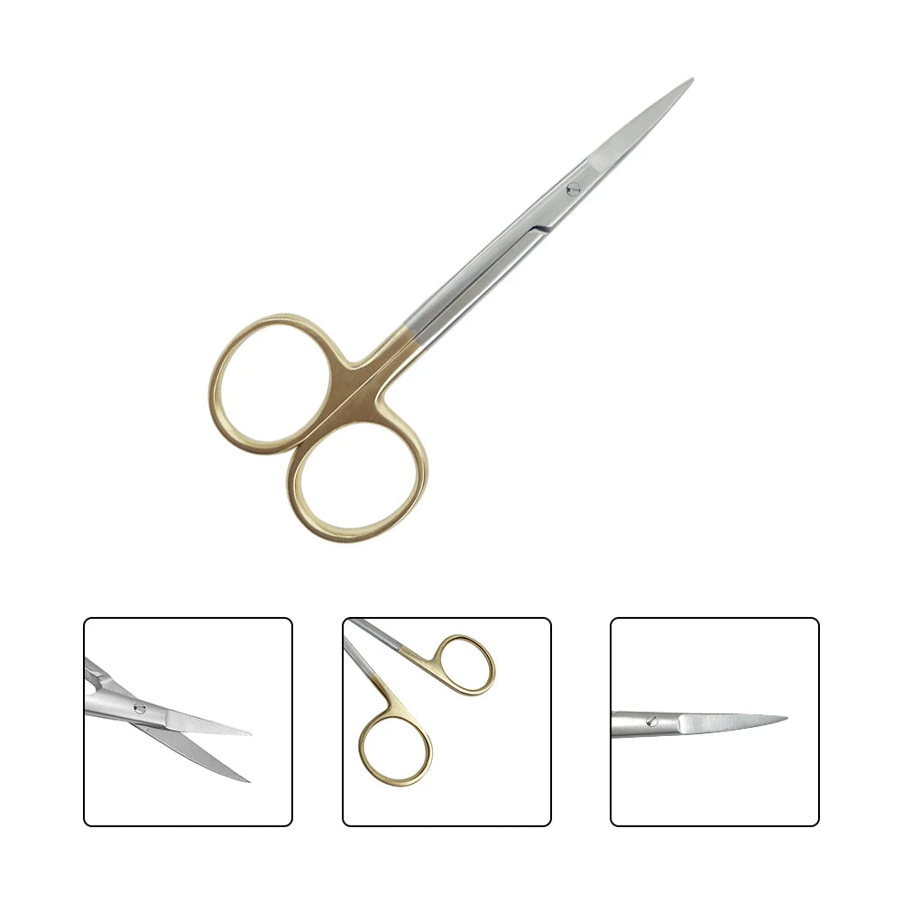 1 pcs Medical Stainless Steel Surgical Scissors Straight curved Tip Forceps Medical Dental Surgical Scissors12*4.5cm