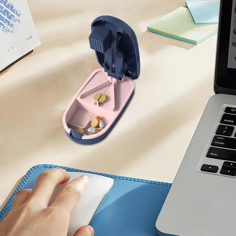 Portable Medicine Cutter Precise Medicine Cutting Scissors Medicine Splitter Tablet Splitting Home Travel Portable Medicine Box