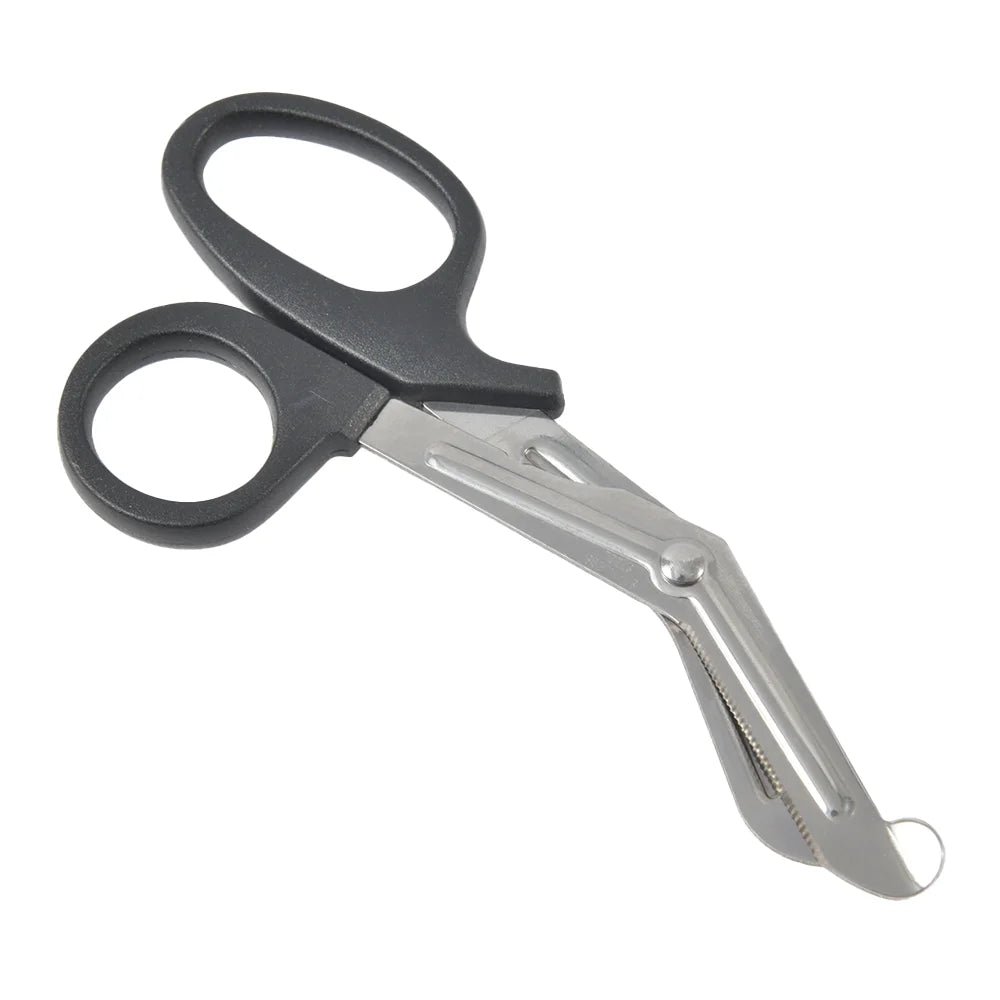 Stainless Steel Angled Head 15-19cm Medical Bandage Stainless Steel Serrated Scissors Outdoor Paramedic Bandage Scissors