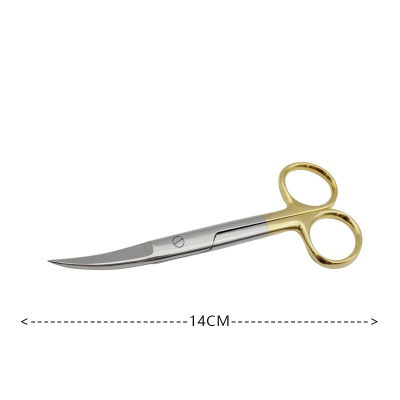Stainless steel golden handle scissors, surgical scissors, medical ophthalmology
