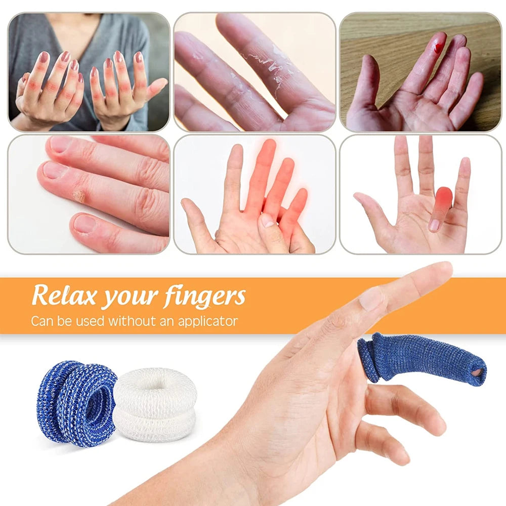 10Pcs Tubular Bandage Finger Roll Bandage Dressings Finger Bandage Tubular Finger Dressing Finger Cots Bandag for Finger Sprains