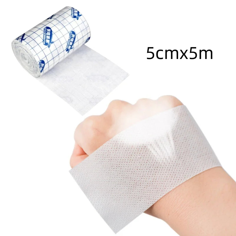1 Roll Adjustable Non-woven Tape Adhesive Plaster Breathable Patches Bandage First Aid Hypoallergenic Wound Dressing Fixed Tape