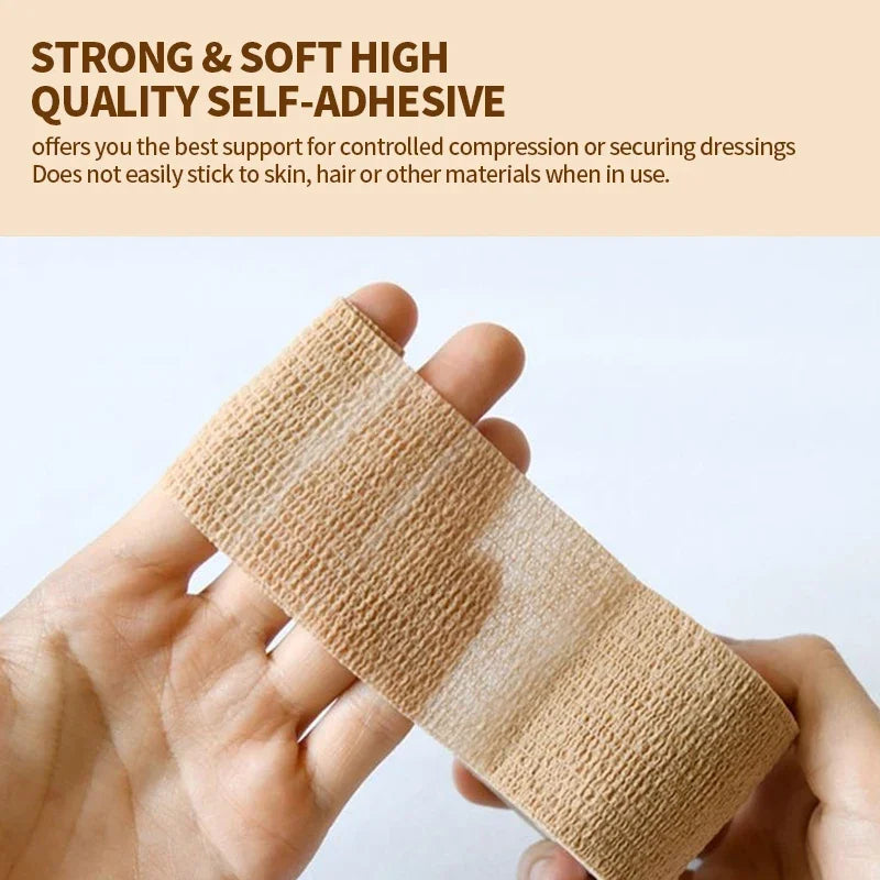 3pcs Disposable Self Adhesive Elastic Bandage 2.5cm*4.5m for Handle Tube Tightening Tattoo Accessories Gauze Tape First Aid Tool