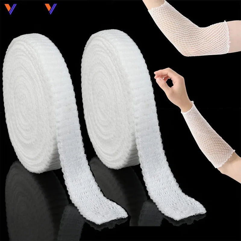 1Roll Net Tubular Bandage Elastic Mesh Wound Dressing Tubing Gauze Breathable Bandage Fix Net Bandage Retainer Stretch Tube