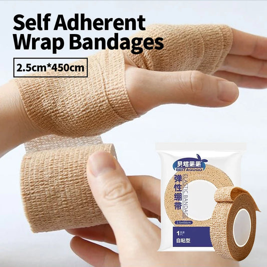 3pcs Disposable Self Adhesive Elastic Bandage 2.5cm*4.5m for Handle Tube Tightening Tattoo Accessories Gauze Tape First Aid Tool