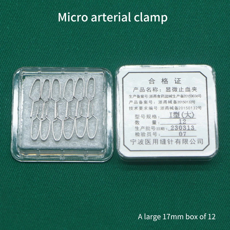 Surgical Experiment Medical Micro Arterial Clamp Venous Clamp Hemostatic Forceps