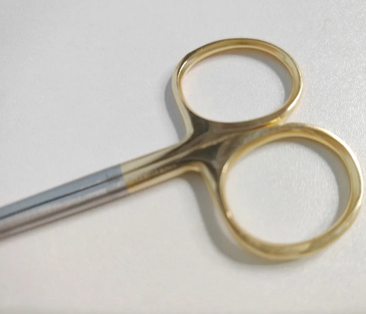 5PcDental Surgical Scissors Straight/Curved Tip11.5cm Stainless Steel Gold Plated Handle Dentistry Lab Medical Orthodontic Tools