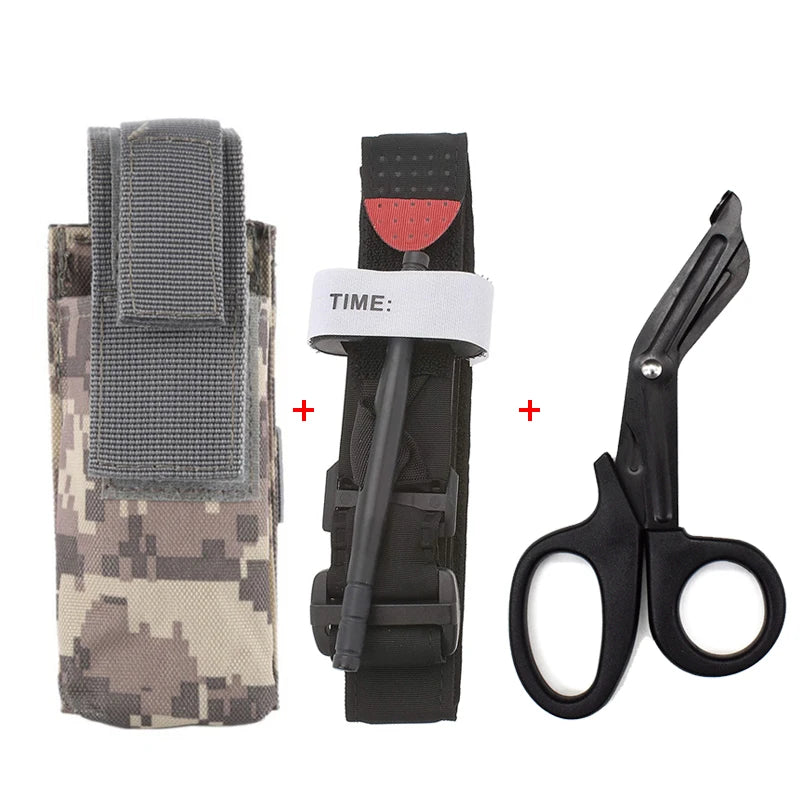Tactical Medical Kit Molle Tourniquet Pouch with Tourniquet & Shears Outdoor Ifak Pouch Shears Pouch with Tourniquets Scissors