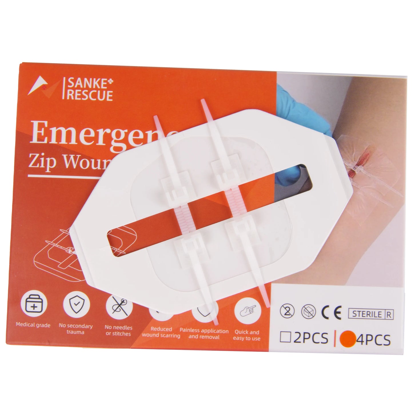 Zipper Painless Wound Closure Device Suture-free Wound Dressing Closure Strips First Aid Kit Emergency Laceration Closures Band