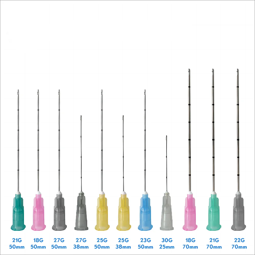 100pcs Blunt-tip cannula 14G 18G 90MM 100MM uric acid facial filling nasal mico blunt cannula Body Piercing Tattoo