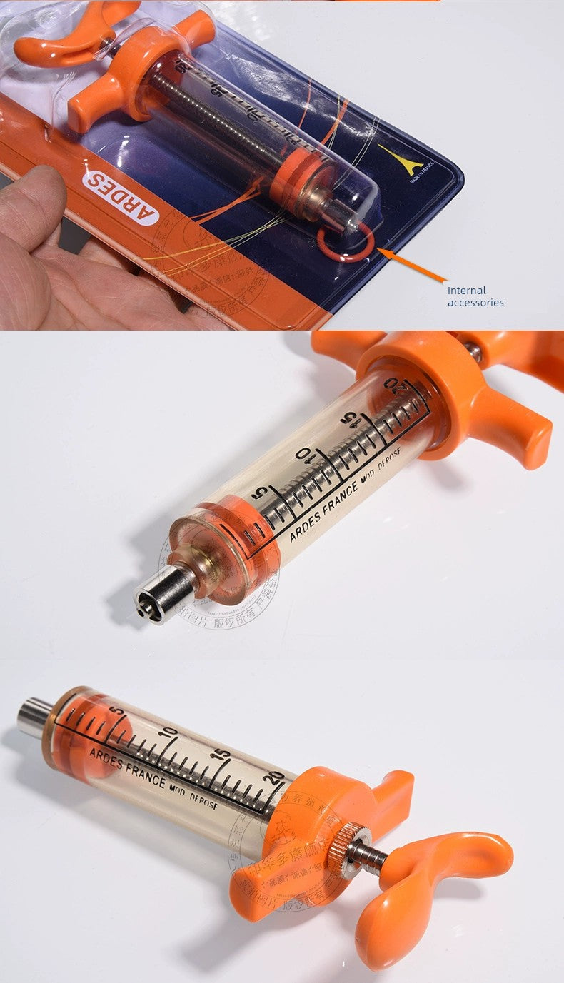 Syringe Veterinary Injection Device TPX Syringe Stainless Steel Injection Vaccine Metal Plastic Steel Breeding Syringe
