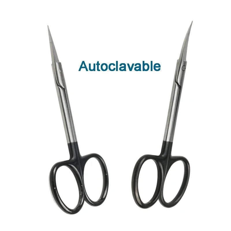 100mm Stainless Steel Cut Tissue Scissors Curved Straight Medical Scissors Black Handle Scissors Autoclavable