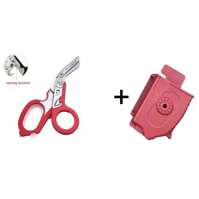 Emergency Medical Trauma Scissors Outdoor Camping Rescue Scissors Stainless Steel Multifunctional Folding Tactical Scissors
