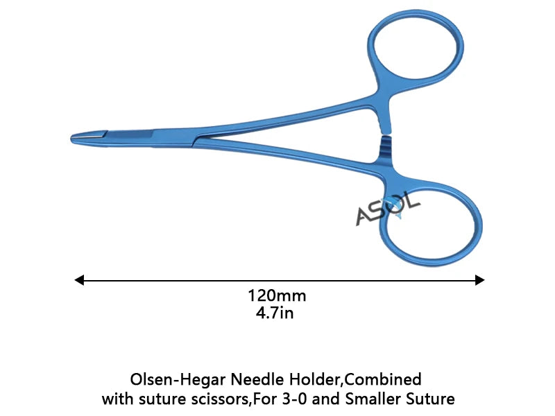 Surgical medical instruments olsen-hegar needle holder combined with suture scissors