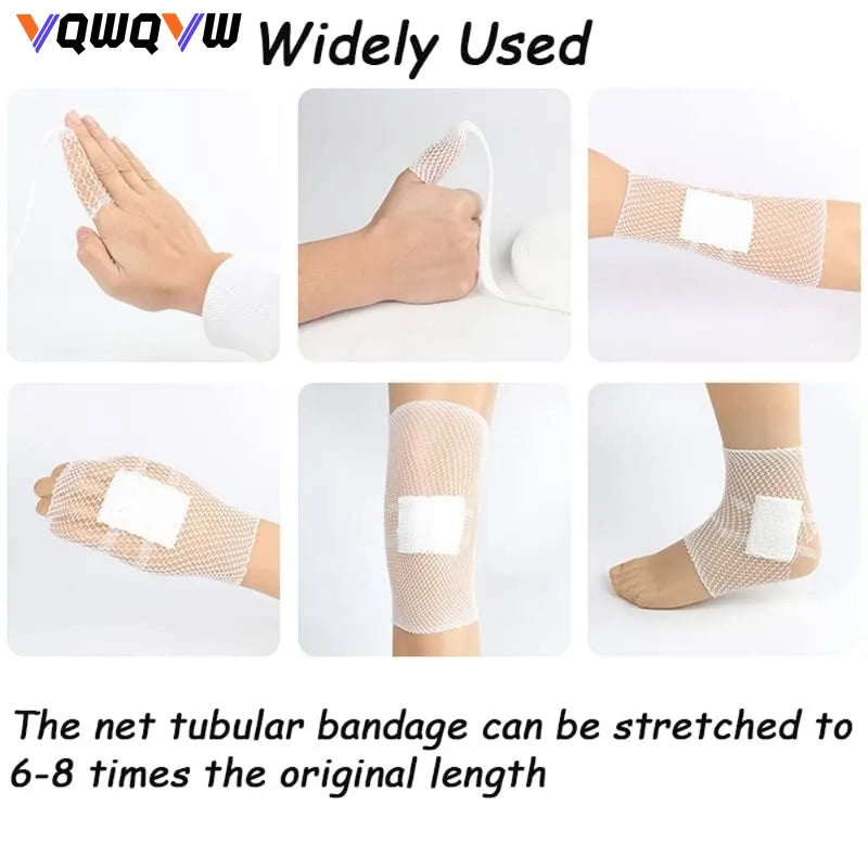 1Roll Net Tubular Bandage Elastic Mesh Wound Dressing Tubing Gauze Breathable Bandage Fix Net Bandage Retainer Stretch Tube