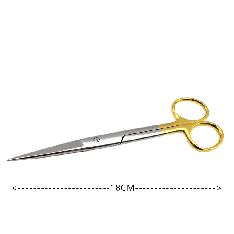 Stainless steel golden handle scissors, surgical scissors, medical ophthalmology