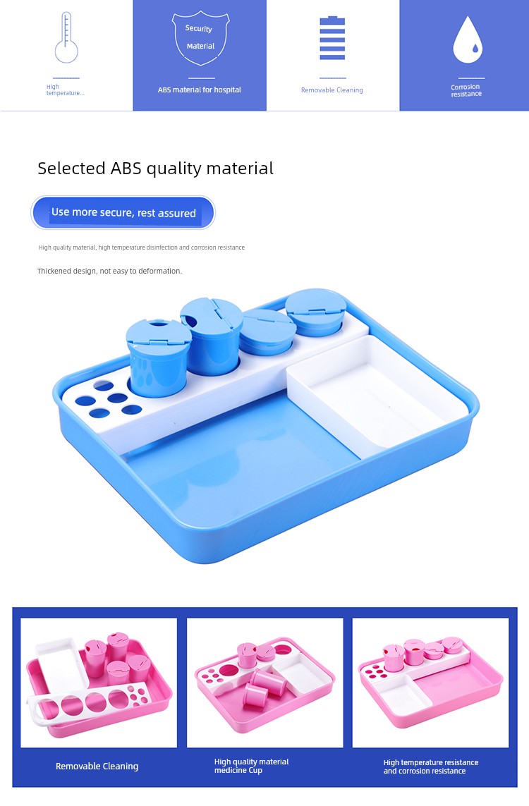 Yue Shun Xing ABS Plastic Medical Dressing Change Surgical Tray Anti-Povidone High Temperature Treatment Plate Nurse Disinfection Square Plate