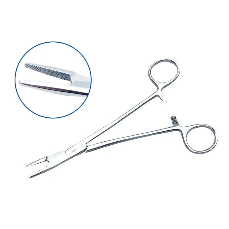 Stainless Steel Needle Holder Medical Multifunctional Needle Pliers with Scissors Dental Instrument Dental Materials