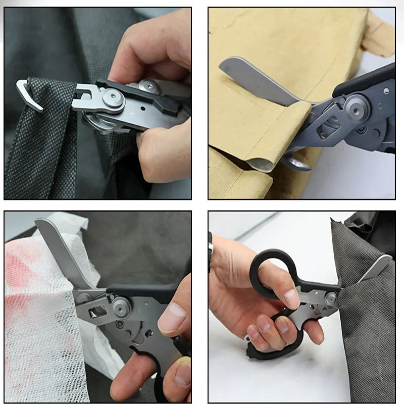 Emergency Medical Trauma Scissors Outdoor Camping Rescue Scissors Stainless Steel Multifunctional Folding Tactical Scissors