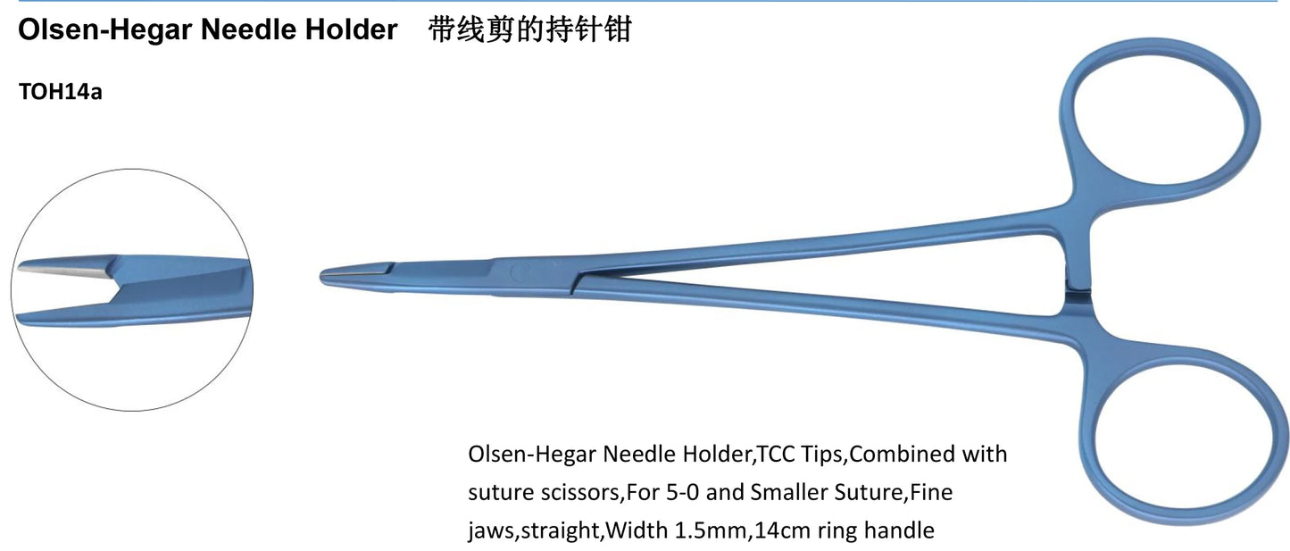 Surgical medical instruments olsen-hegar needle holder combined with suture scissors
