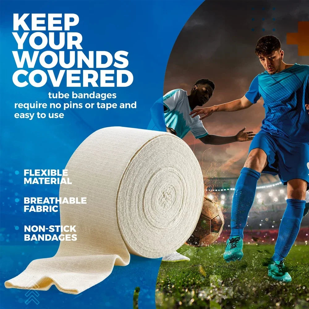 1PCS Cotton Tubular Stockinette Gauze Roll Tubular Arm Stocking Elastic Leg Stockinette Tubing Compression Tube Sleeve Bandage