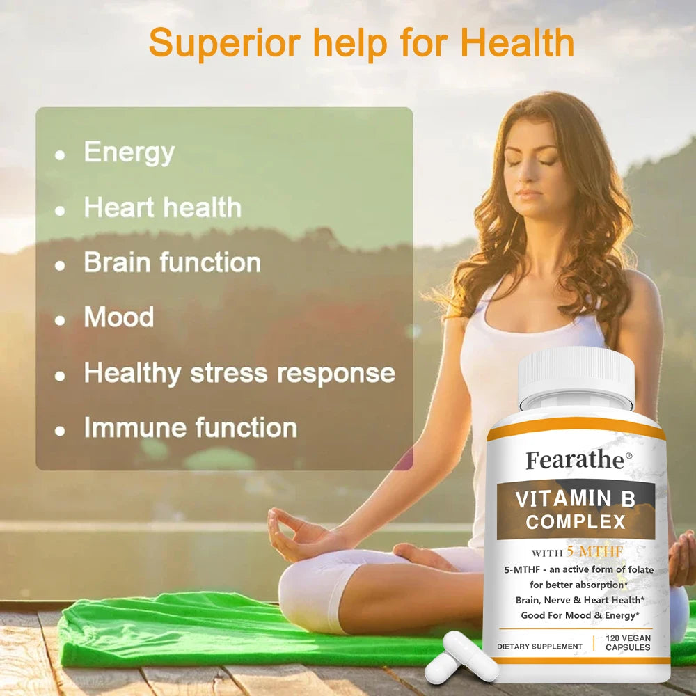 Vitamin B Complex - Maximum Absorption - Cellular Energy Production, Maintaining Overall Energy Levels