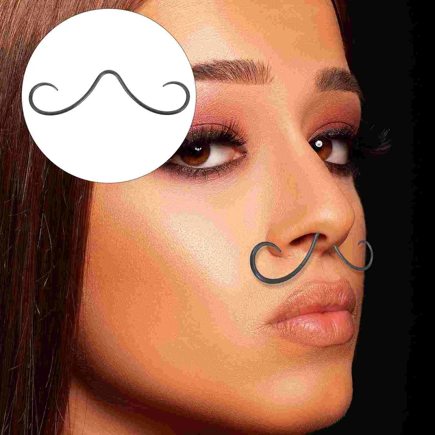 Hanger Coat Nasal Septum Miss Man Mens Rings Stud Earrings Mustache Nose Stainless Steel Piercings Jewelry