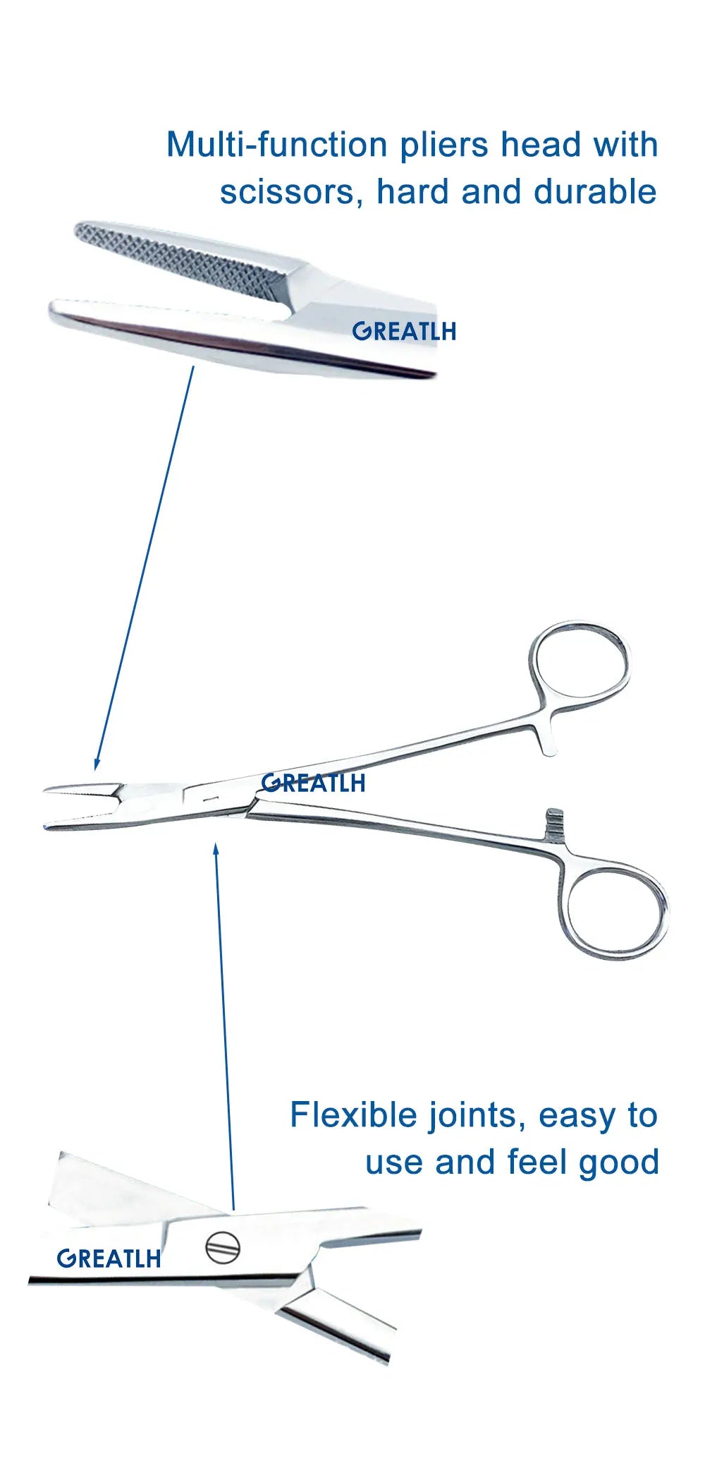 Stainless Steel Needle Holder Medical Multifunctional Needle Pliers with Scissors Dental Instrument Dental Materials