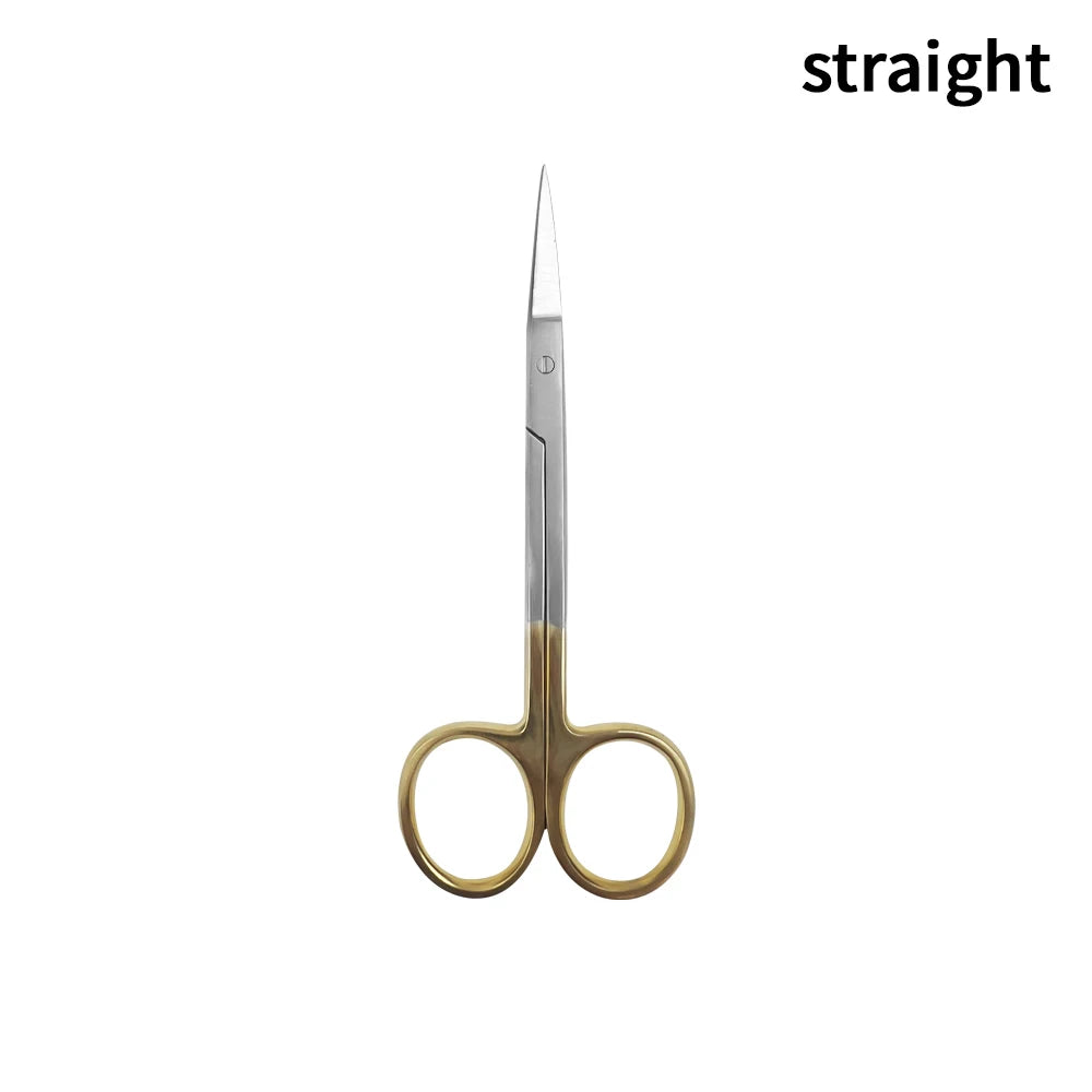1Pcs Dental Surgical Scissors Stainless Steel Needle Holder Pliers Straight/Curved Tip Head Scissors Forceps Medical Tools