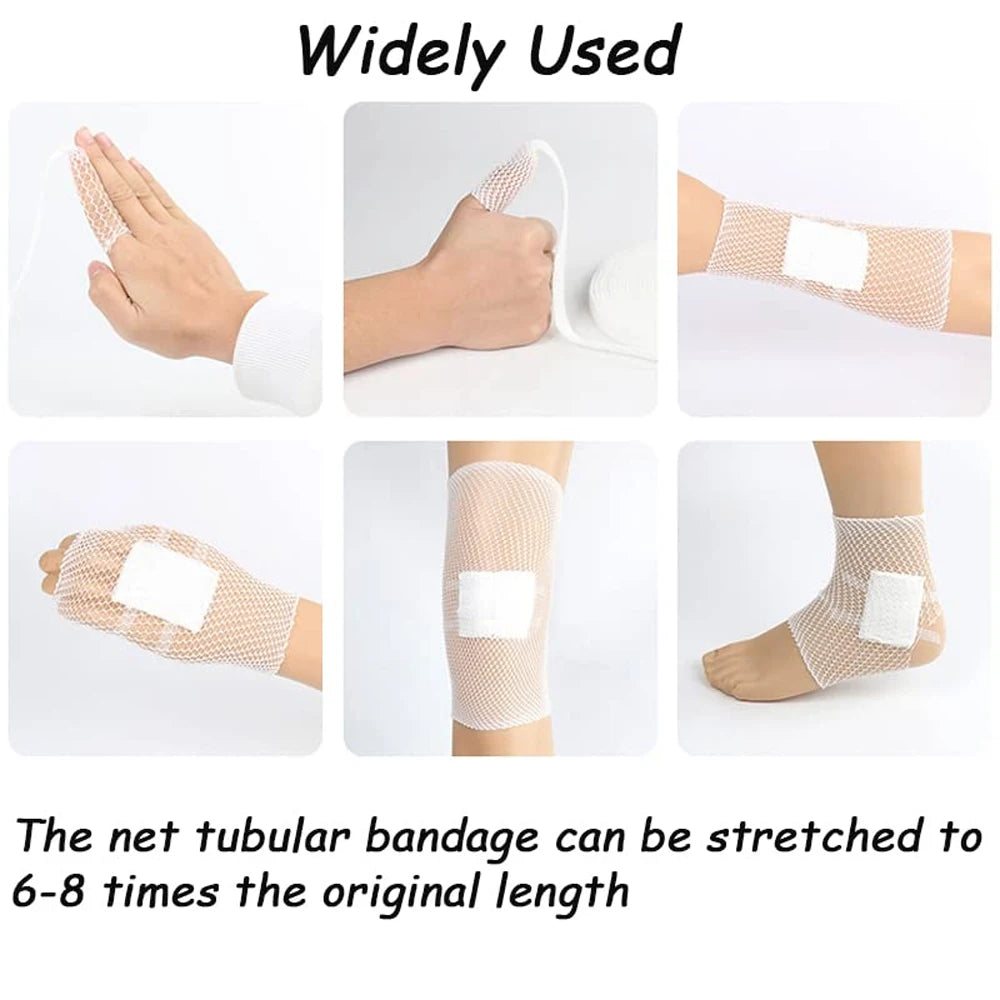 1 Roll Net Tubular Bandages Elastic Mesh Wound Dressing Tubing Gauze Breathable Fix Net Bandages Retainer Stretch Tube Bandages