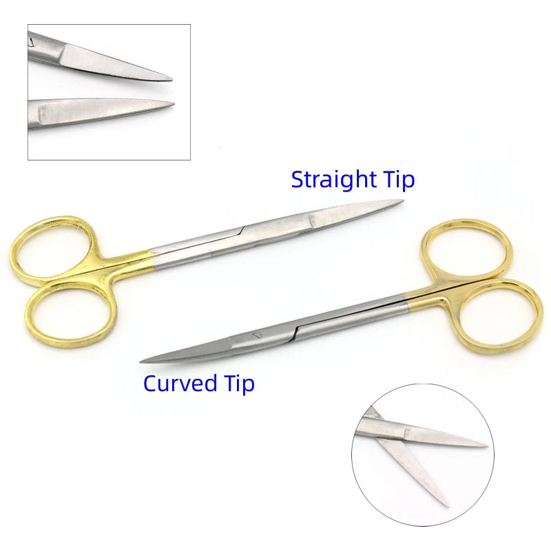 Stainless Steel Surgical Scissors Straight Curved Tip Head Forceps Medical Tools for Dental Clinic