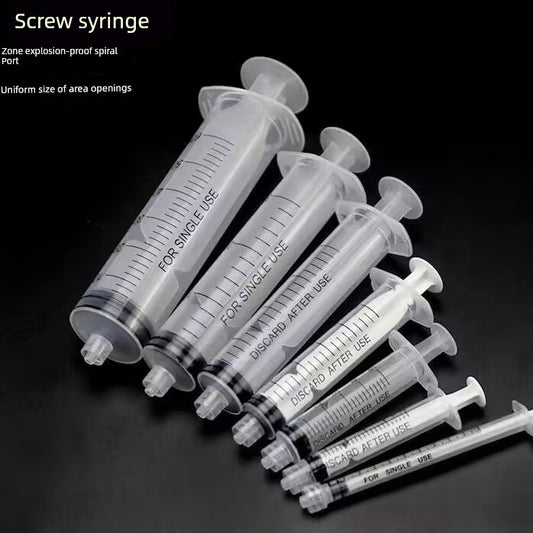 Spiral Mouth Syringe 1ml 3ml 5ml 10ml 20ml 100ml Screw Mouth Syringe Dispensing Experiment
