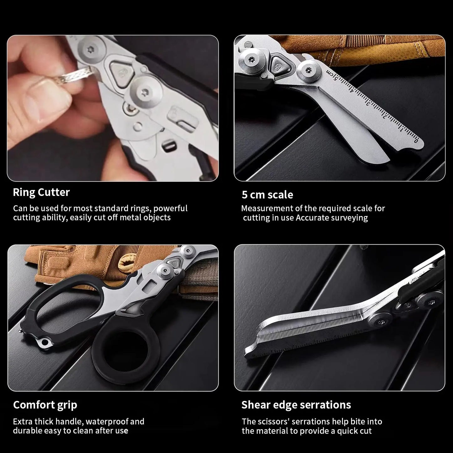 Multifunctional Tactical Pliers Outdoor Camping Rescue Survival Tools Medical Trauma Scissors Folding Stainless Steel Scissors