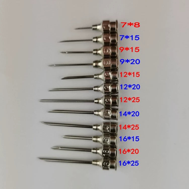 Veterinary Needles Metal Stainless Steel Syringe Needle Pig, Cattle, Sheep, Chicken, Duck and Dog Vaccine Syringe Tip Bevel Needle