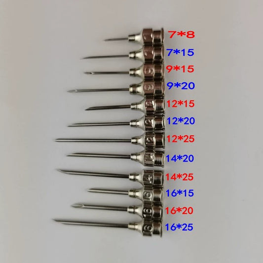 Veterinary Needles Metal Stainless Steel Syringe Needle Pig, Cattle, Sheep, Chicken, Duck and Dog Vaccine Syringe Tip Bevel Needle