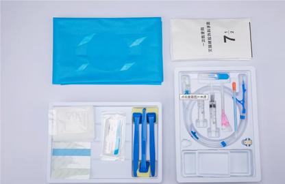 Medical disposable central venous catheter set with single lumen, double lumen, and three lumen