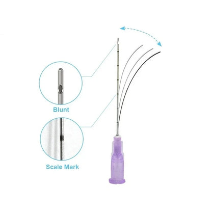 High  Disposable Fine Blunt-tip cannulas for injection 14G 90mm 18G uric acid facial filling nasal micro blunt needles