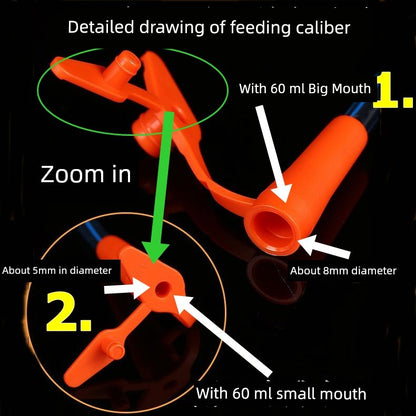 60ml Large Mouth Liquid Food Booster Nasal Feeding Feeder Stomach Tube Feeding Liquid Food Syringe Syringe Food Dispenser Rice Beater