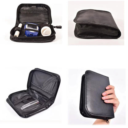 Pu Blood Glucose Meter Storage Bag Protective Case Carry Portable Wallet