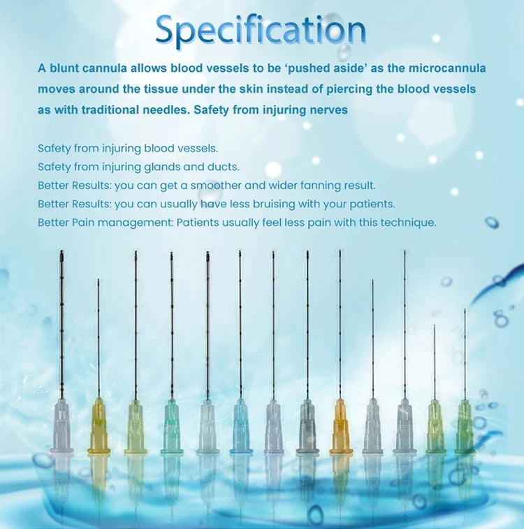High  Disposable Fine Blunt-tip cannulas for injection 14G 90mm 18G uric acid facial filling nasal micro blunt needles